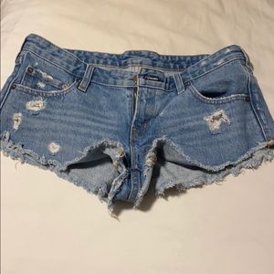 UO low rise denim shorts